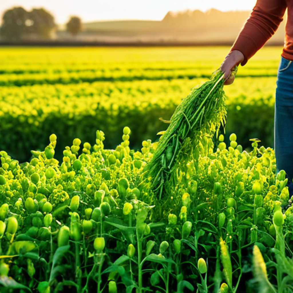 비욘드미트 임파서블푸드 - Sustainable Farming & Plant-Based Ingredients**
"Lush, green field of pea plants ready for harvest,...