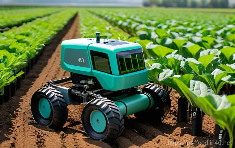 미래 농업의 로봇 기술 - **Prompt 1: The Intelligent Farmer's Dashboard**
    A wide-angle shot of a vibrant, healthy agricul...