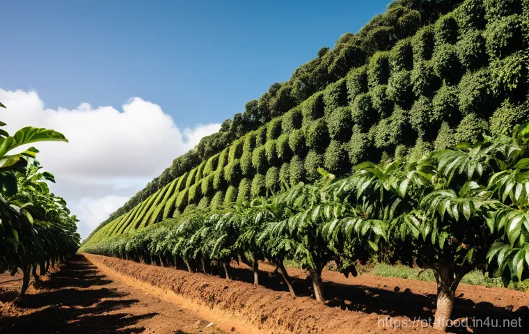 미래 농업의 로봇 기술 - **Prompt 2: Robotic Precision in the Rows**
    A close-up, low-angle shot focusing on the intricate...