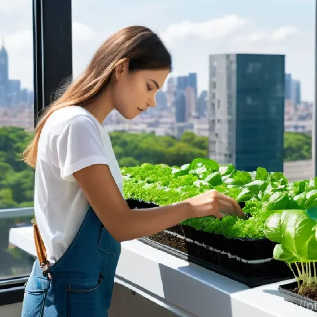 수경재배의 경제성 - **Prompt 1: Urban Hydroponic Oasis**
    A bright, clean, and modern apartment balcony transformed i...