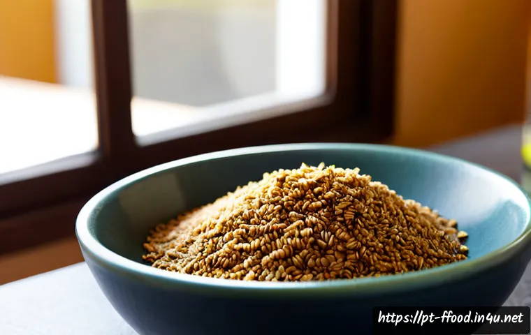 Home 17 곤충을 이용한 대체단백질 - Photorealistic close-up of a modern Portuguese kitchen counter with a ceramic bowl of golden roasted...